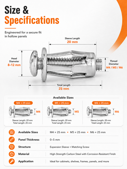 🔧Hollow Wall Expansion Anchor Screw Set