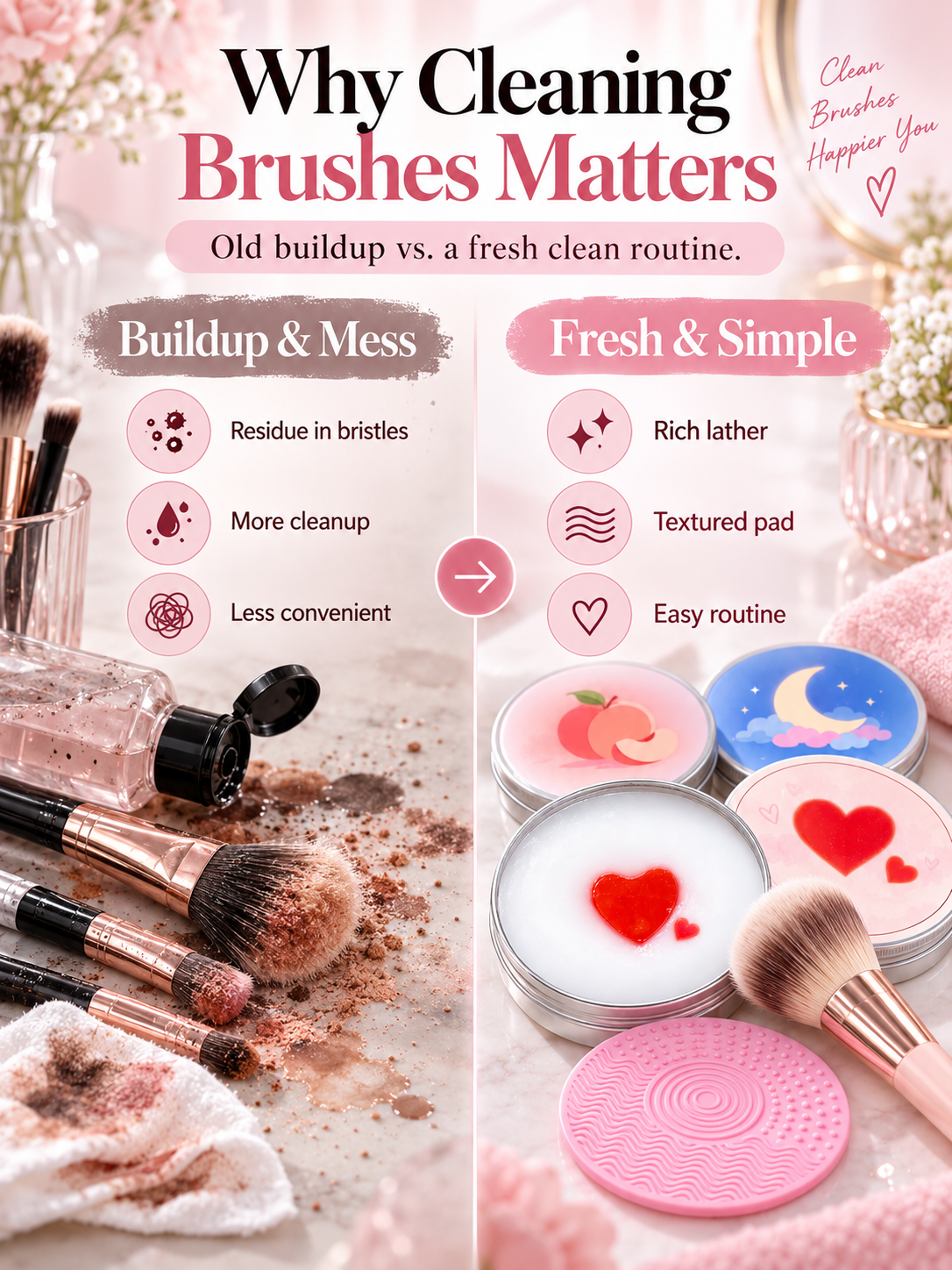 🫧 Makeup Brush Cleaning Soap – Portable Deep-Clean Brush & Sponge Cleanser