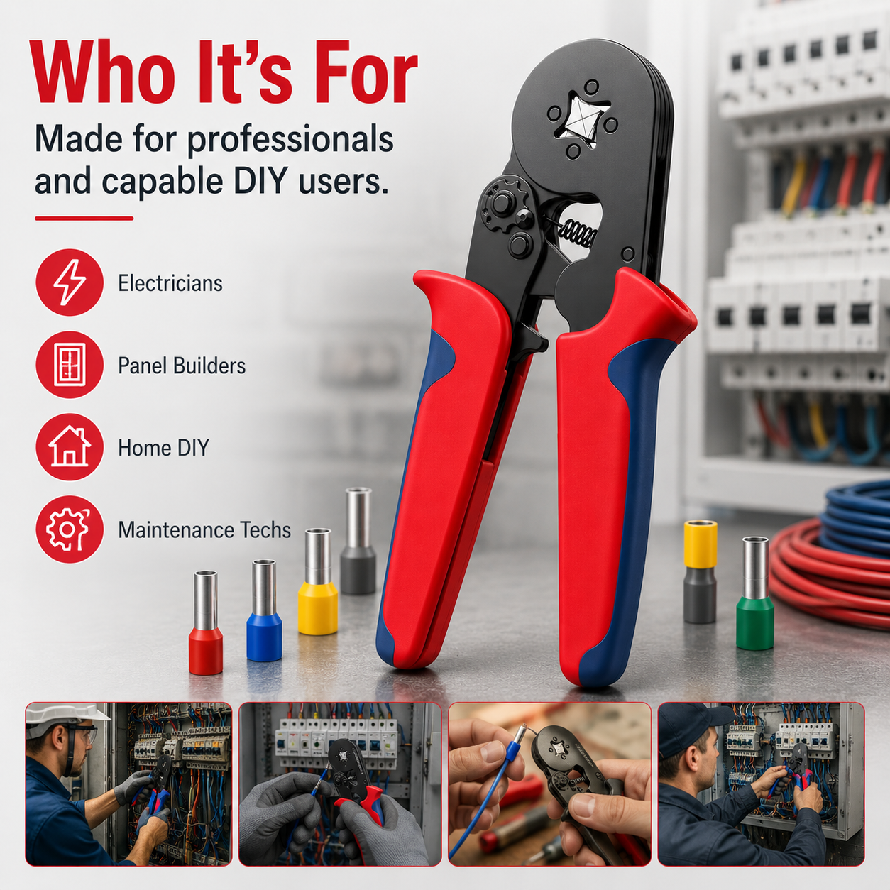 ⚡ Complete Ferrule Crimping Tool Kit with 1900 Wire Terminals