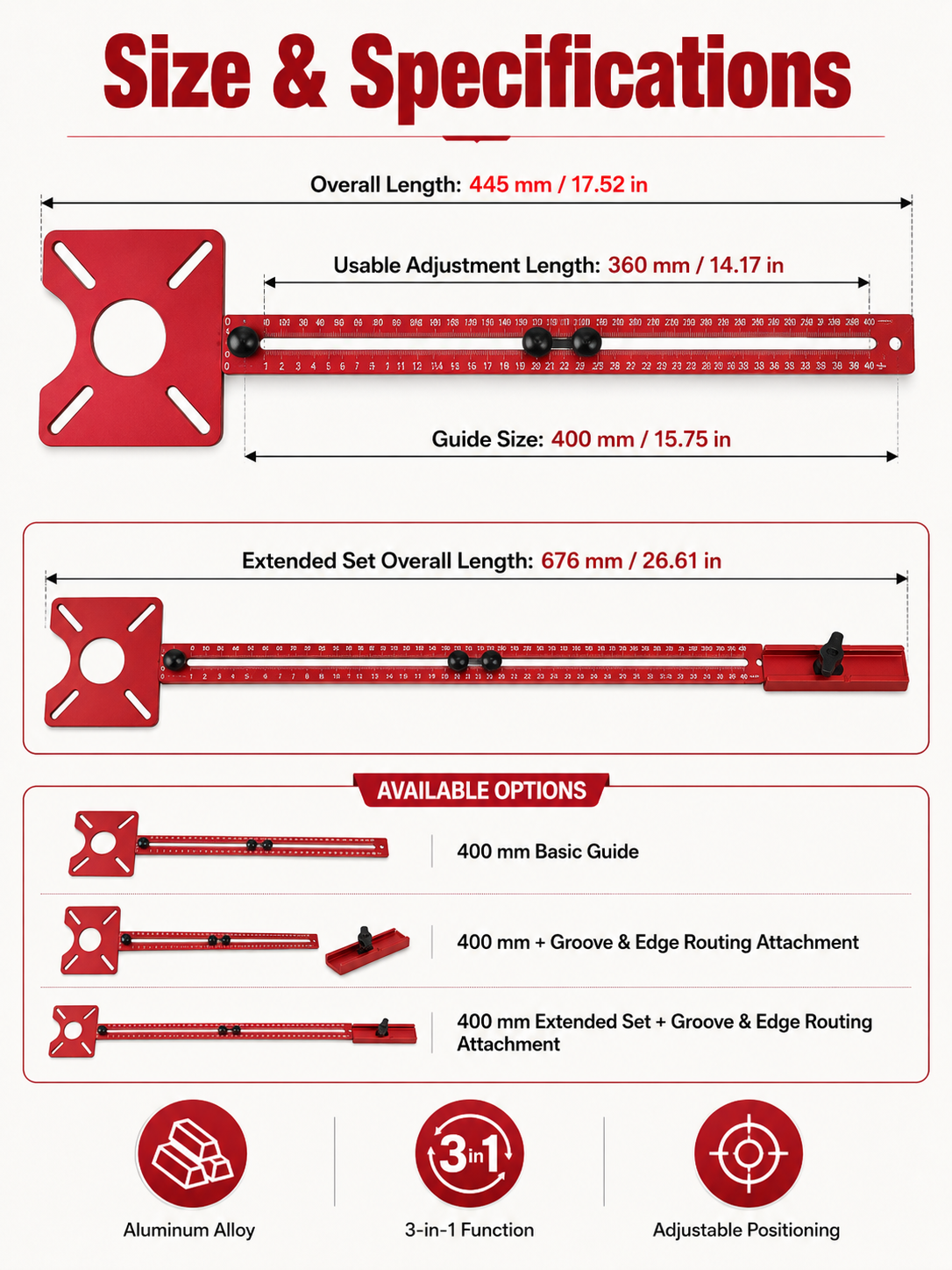 📏3-in-1 Router Circle Cutting Guide