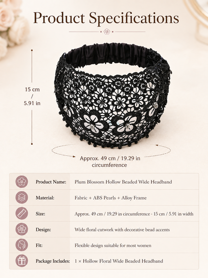 💫Plum Blossom Hollow Beaded Wide Headband