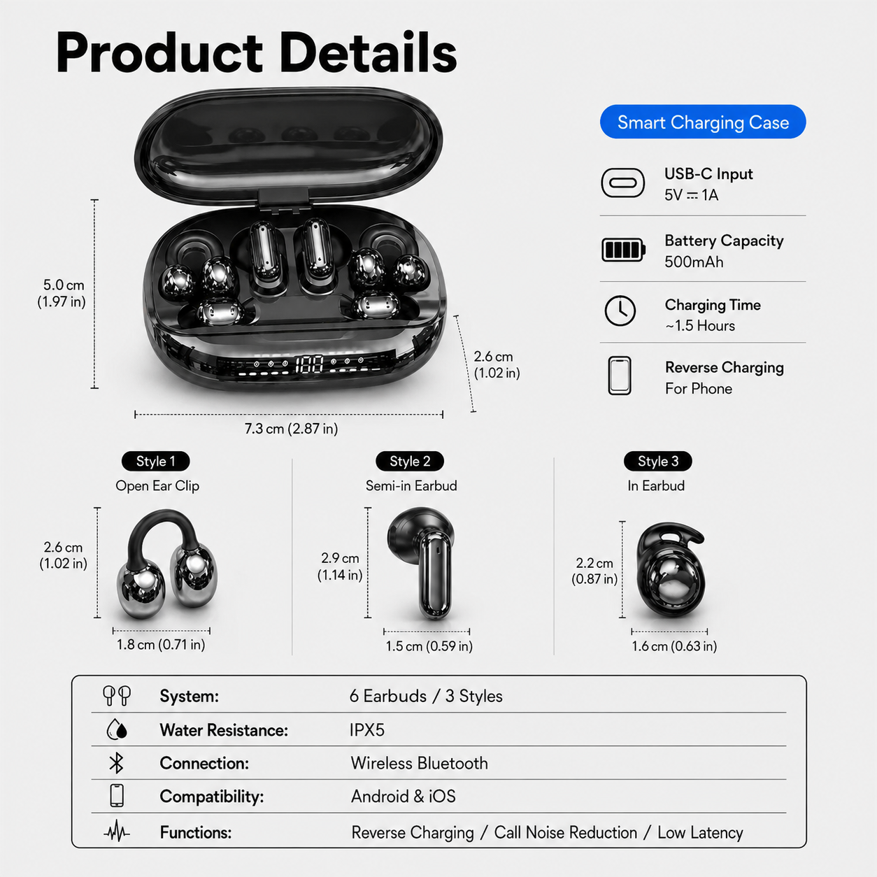 🔥 6-Earbud 3-in-1 Wireless Headphones & Emergency Phone Charger
