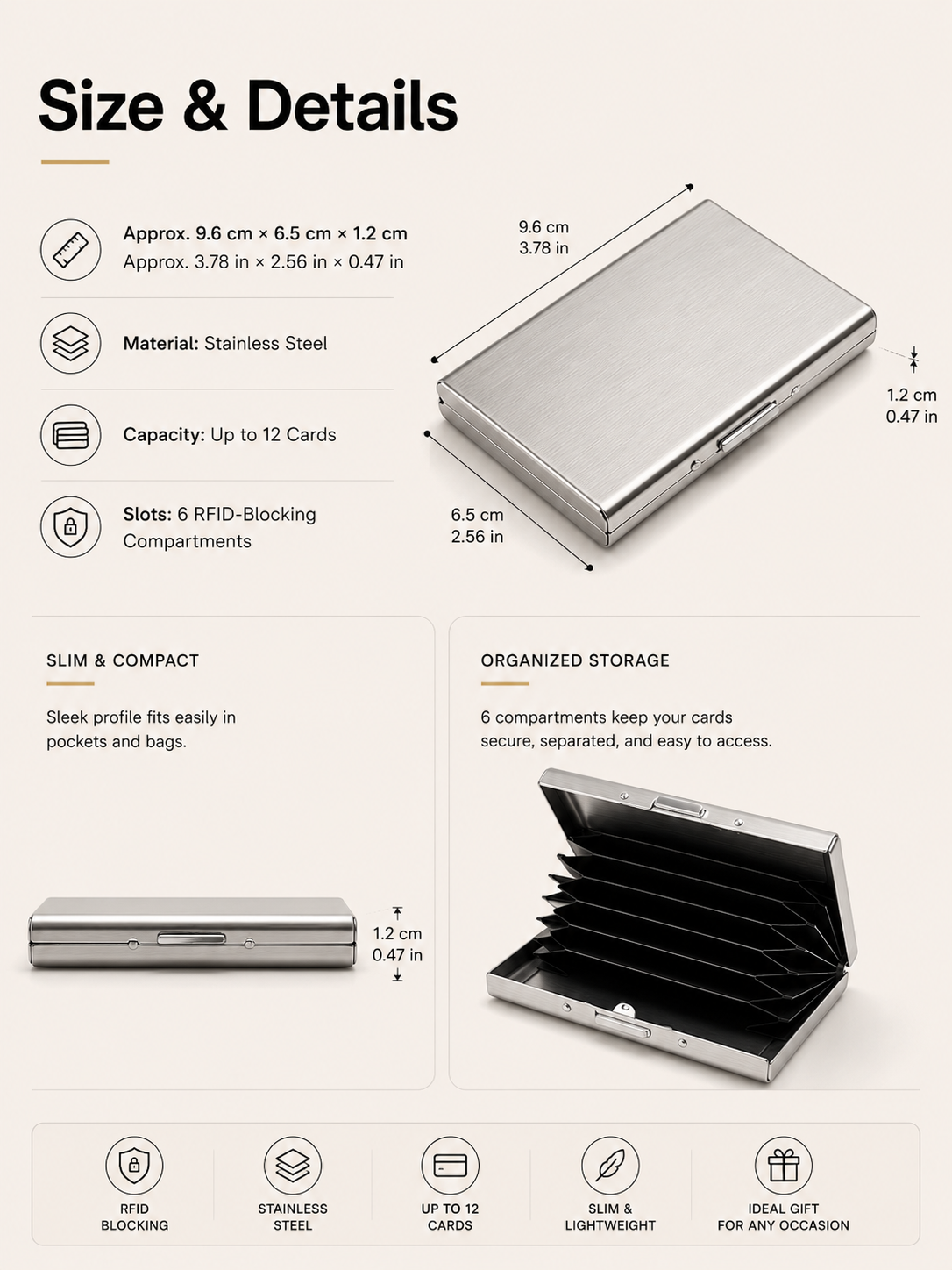Hot Sale RFID Blocking Metal Card Holder