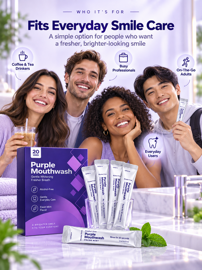 💜 Purple Color-Correcting Mouthwash – A Brighter-Looking Smile in 30 Seconds✨