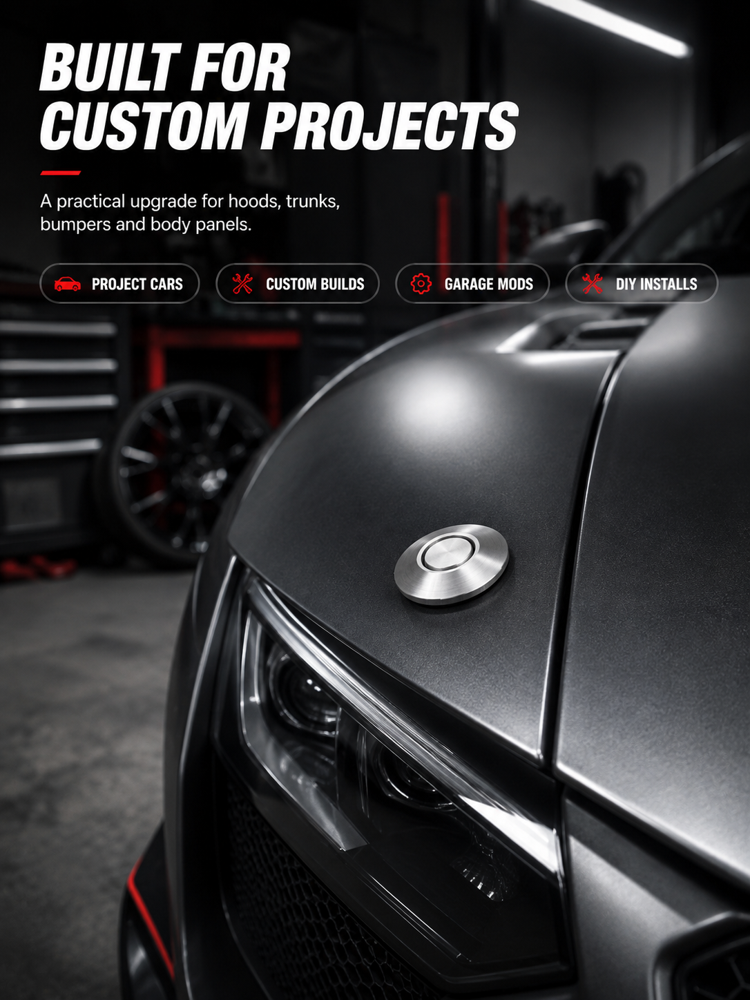 ⚙️Push-Button Quick-Release Hood Latch