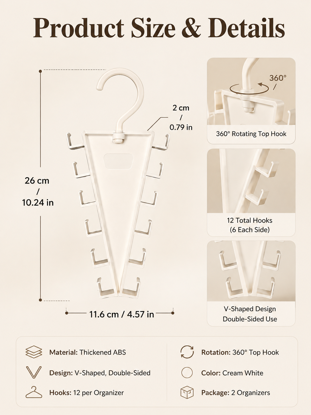 👚12-Hook Rotating Closet Organizer