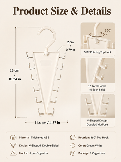 👚12-Hook Rotating Closet Organizer
