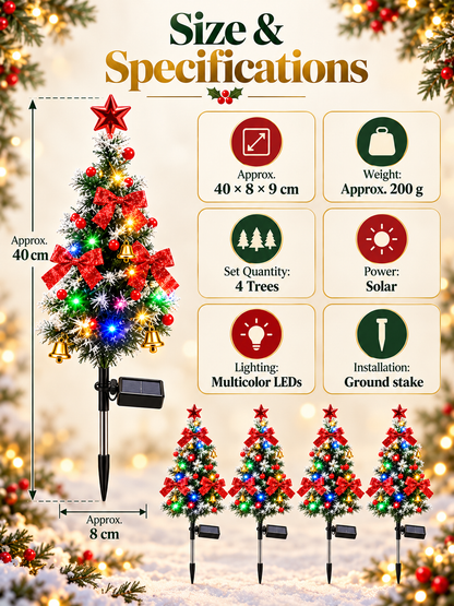 🎄 Solar Christmas Tree Lights – 4-Pack DIY Outdoor Holiday Decor