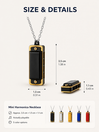 🎵Playable Mini Harmonica Necklace – Wearable Musical Pendant