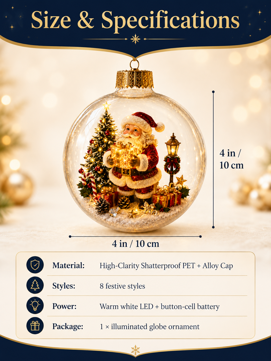 ✨ Magical Illuminated 3D Christmas Baubles – Bring Your Tree to Life!