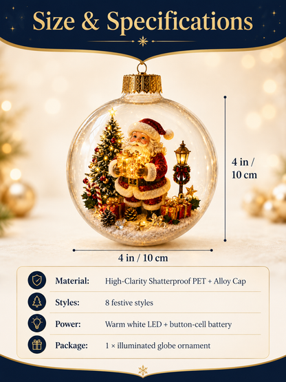 ✨ Magical Illuminated 3D Christmas Baubles – Bring Your Tree to Life!