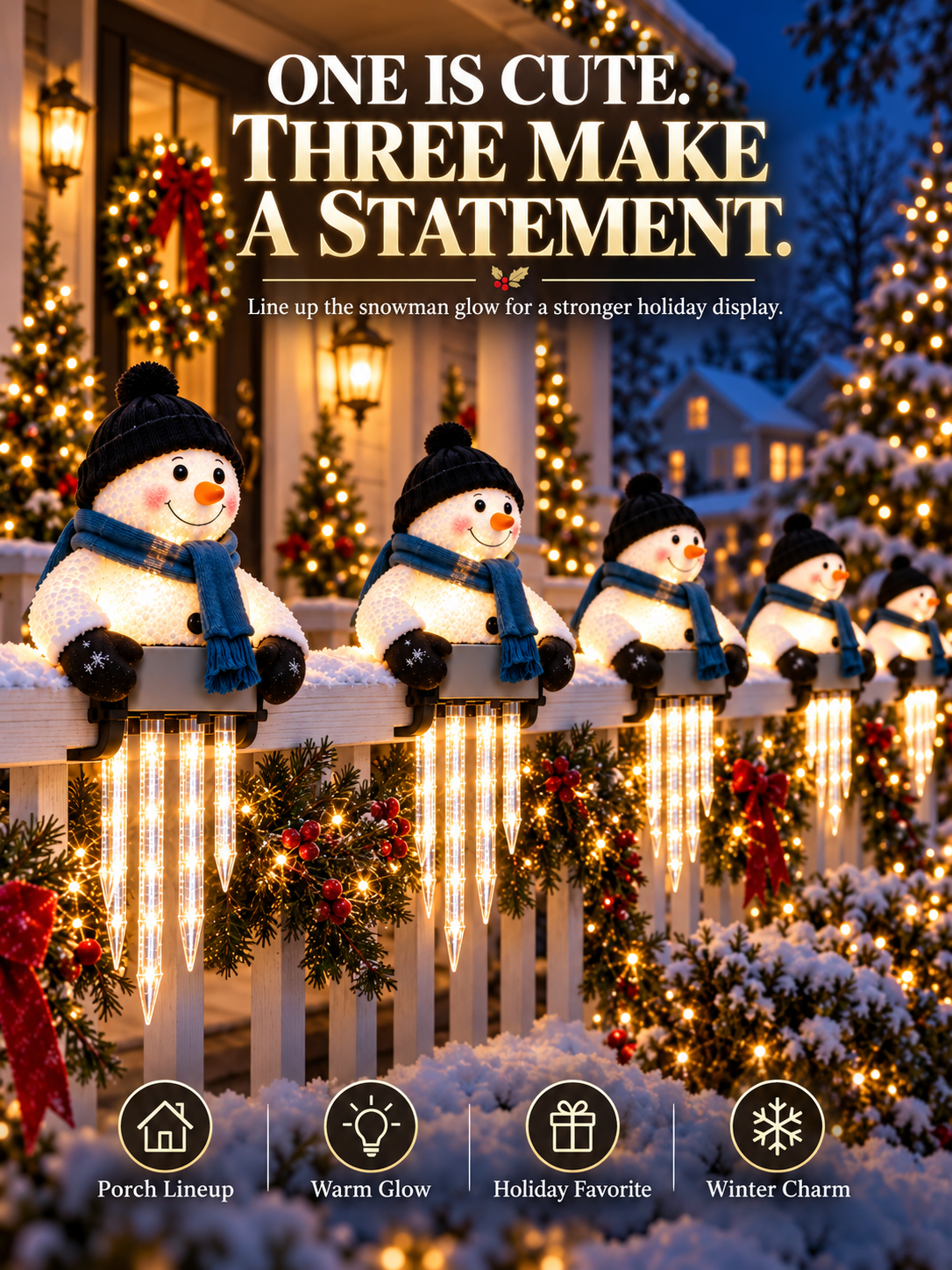 ☃️Snowman Railing Christmas Light
