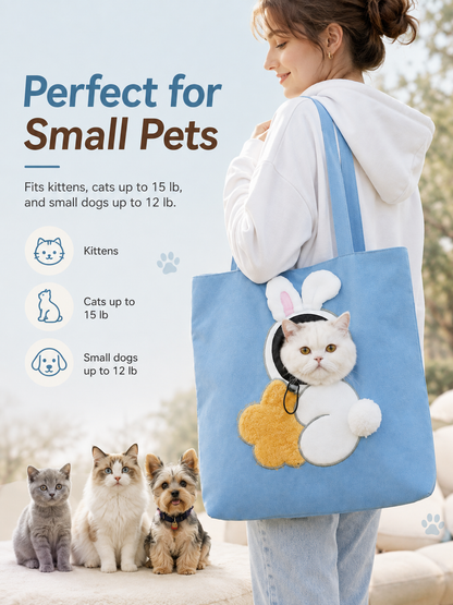 🐾 Cozy Carry Pet Tote with Peek-Out Head Opening