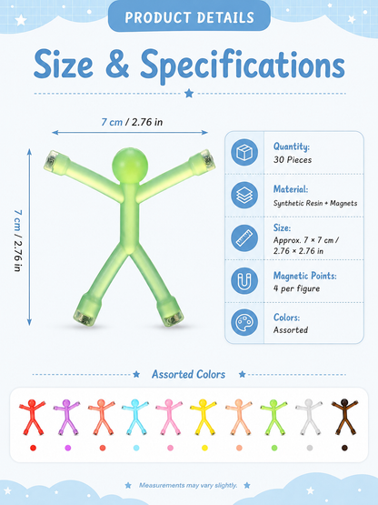 Magnetic Fidget Figures – 10PC Bend, Snap & Connect Set