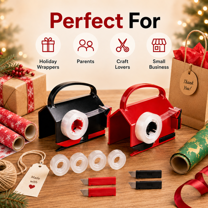 🎁 Buy 1 Get 2 Free – 2-in-1 Wrapping Cutter & Tape Dispenser