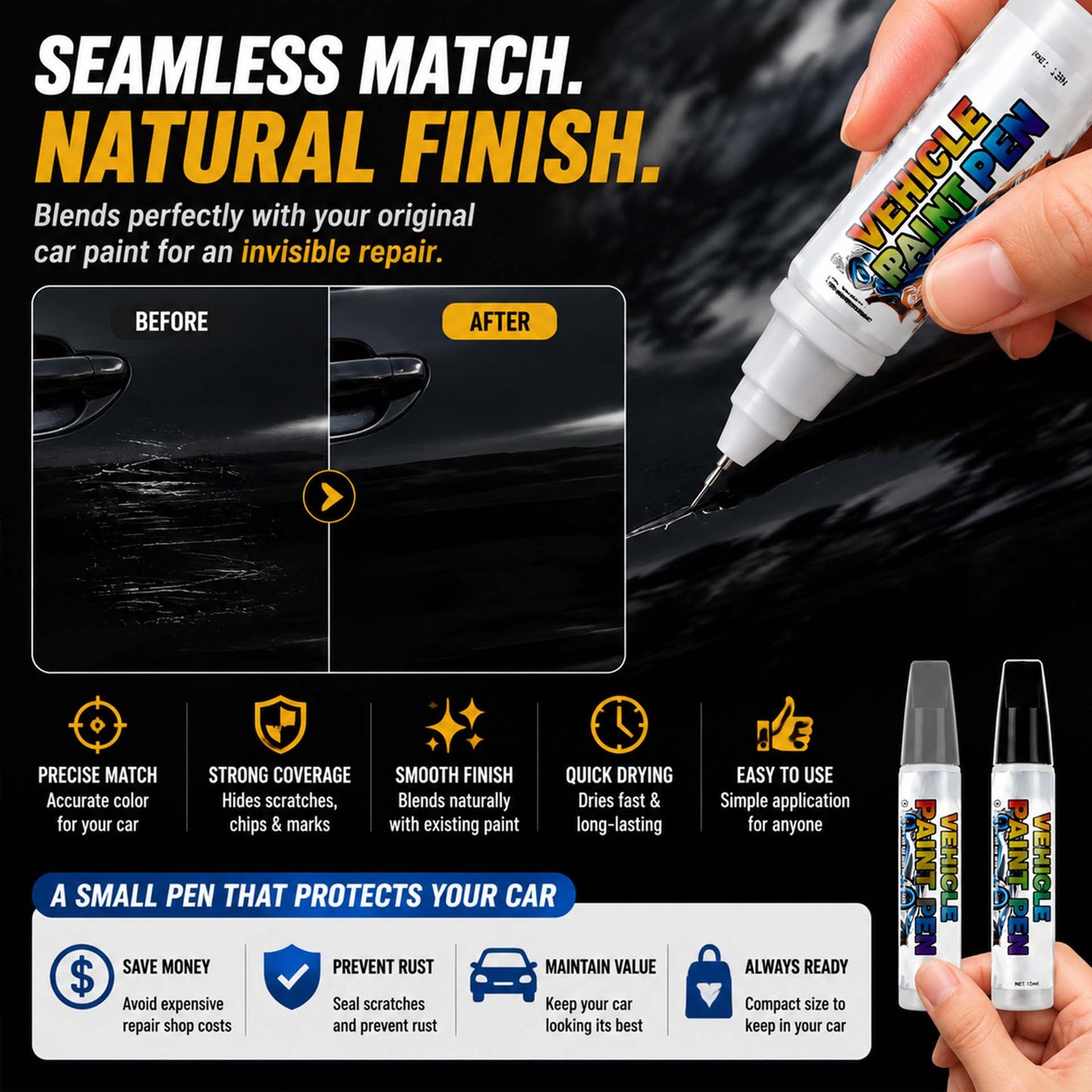 🔥 50% OFF TODAY |🚗 Car Scratch Repair Pen – Quick Touch Up Paint For Car Scratches