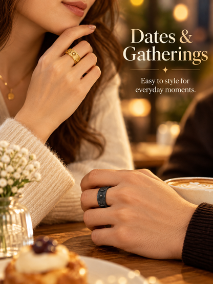 💍Sun‑Moon‑Star Embossed Rotating Spinner Ring Collection