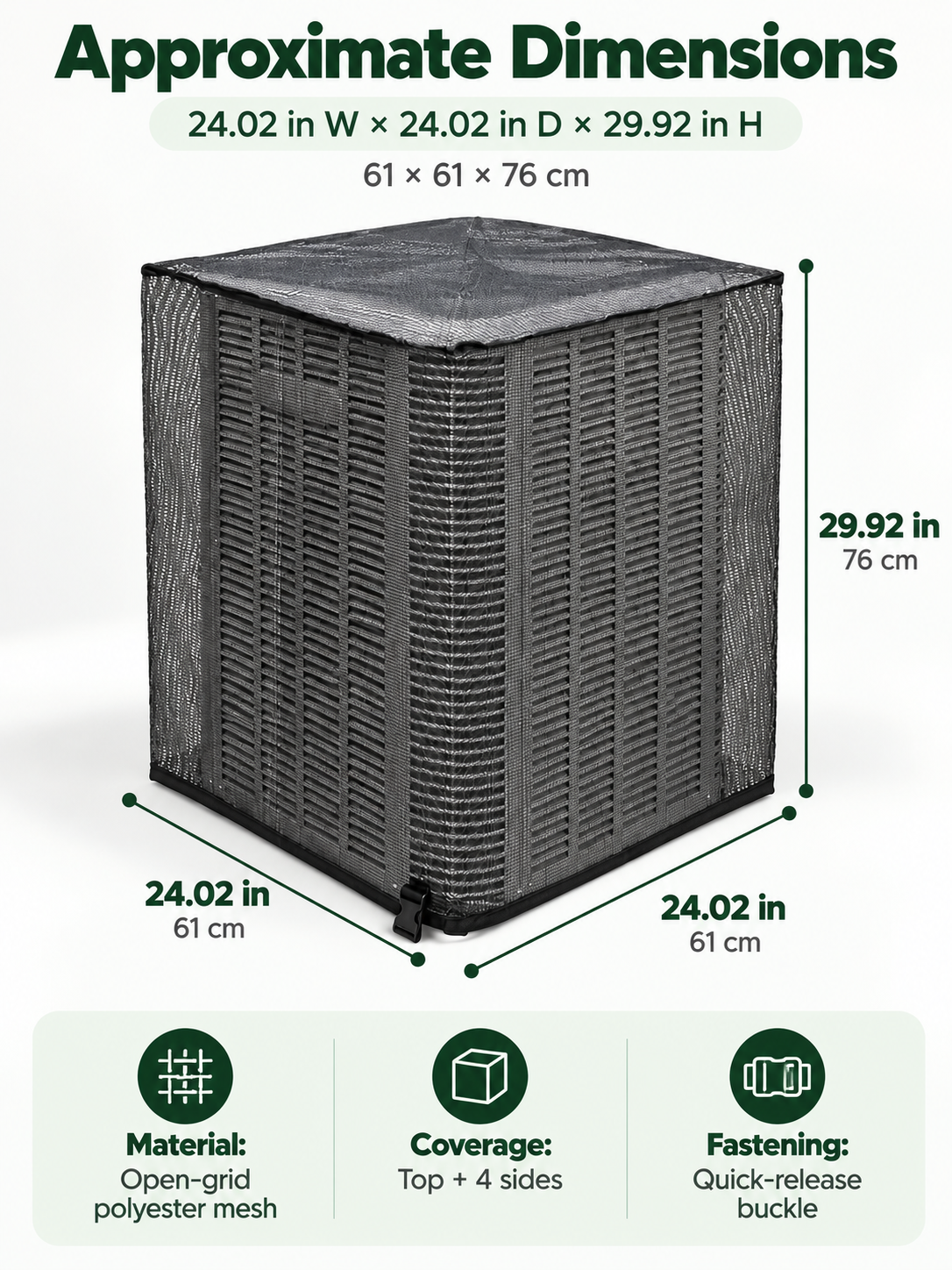 ❄️ Heavy-Duty Mesh AC Cover – All-Season Outdoor Protection