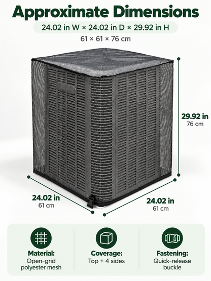 ❄️ Heavy-Duty Mesh AC Cover – All-Season Outdoor Protection