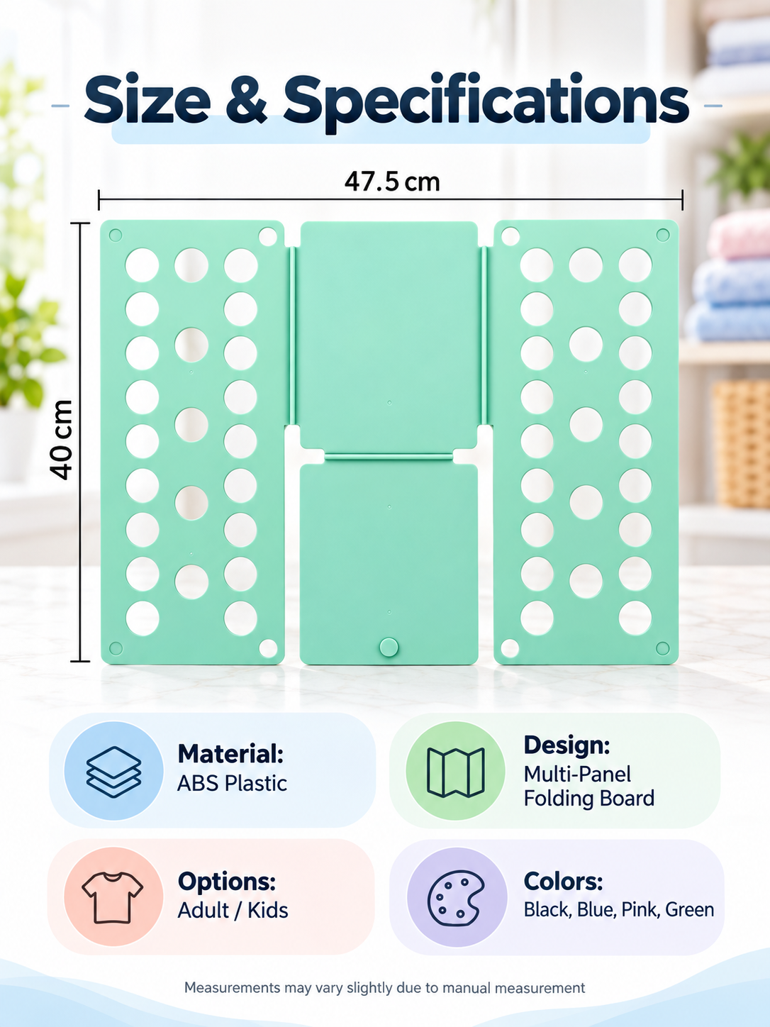 👕 Foldable Clothes Folding Board – Space-Saving Laundry Organizer for Adults & Kids