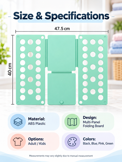 👕 Foldable Clothes Folding Board – Space-Saving Laundry Organizer for Adults & Kids