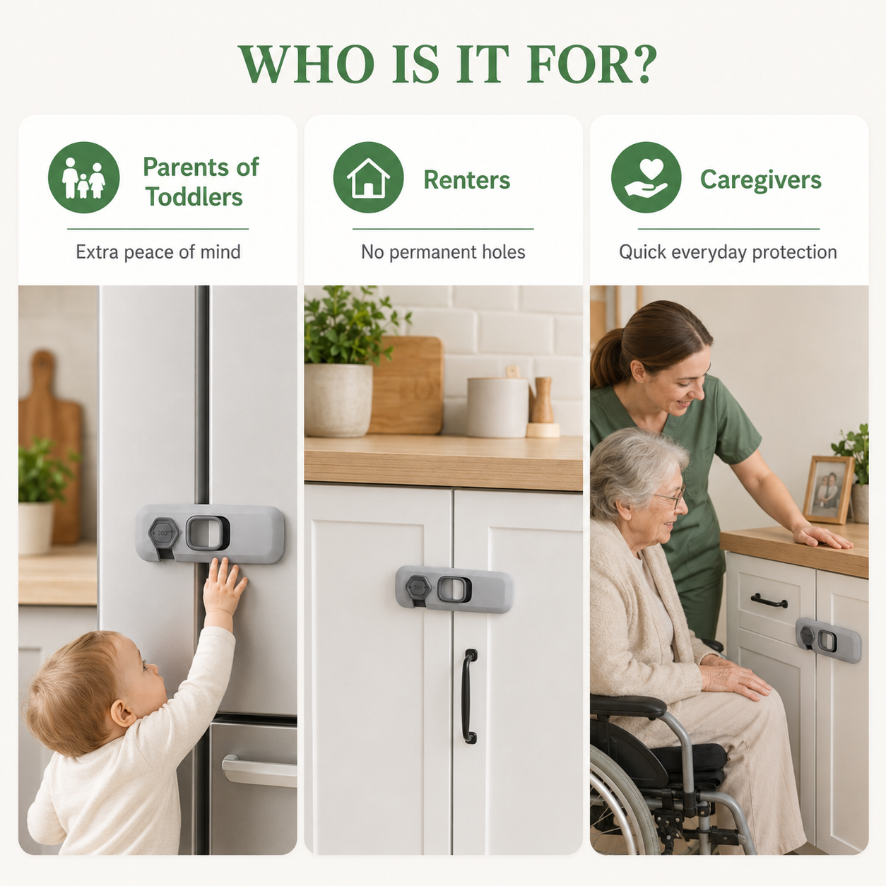 🔒 5-Pack Child Safety Locks – No Drill, Easy Install