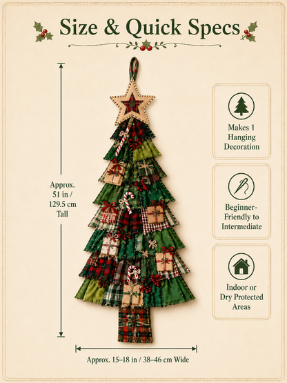 DIY Oversized Patchwork Christmas Tree Hanging Kit