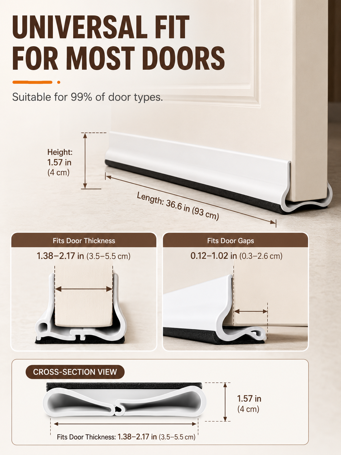 ❄️ Stop Cold Drafts From Entering Your Home – Triple Seal Door Weather Strip