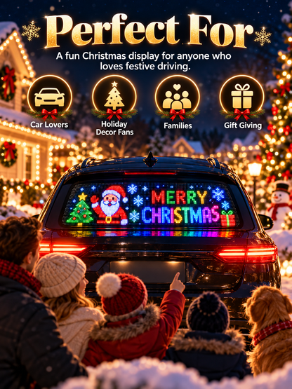 🎄 Christmas LED Car Rear Window Display – App-Controlled Flexible Pixel Screen