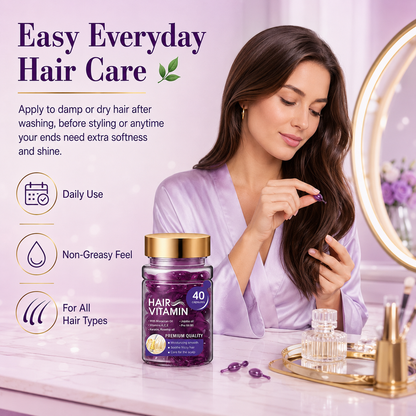 Hair Vitamin Capsules Infused with Violet Vitamins & Argan Oil for Color-Treated 💇‍♀️