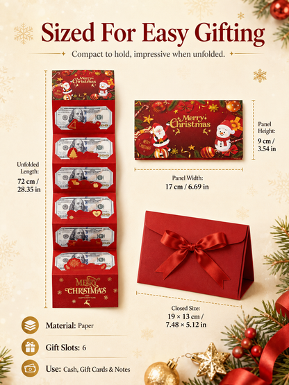 🎁6-Slot Christmas Cash Gift Envelope