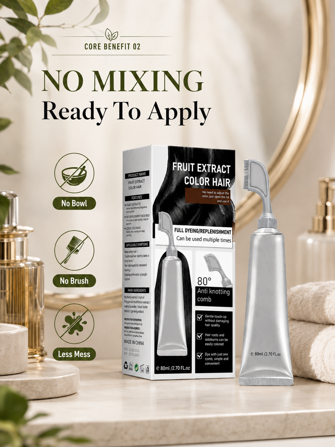 🔥Hot sell TODAY | Instant Gray Coverage Hair Dye Comb for Men & Women