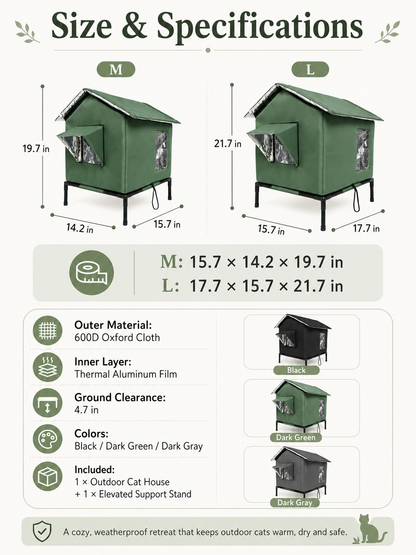 🐱 Elevated Outdoor Cat House