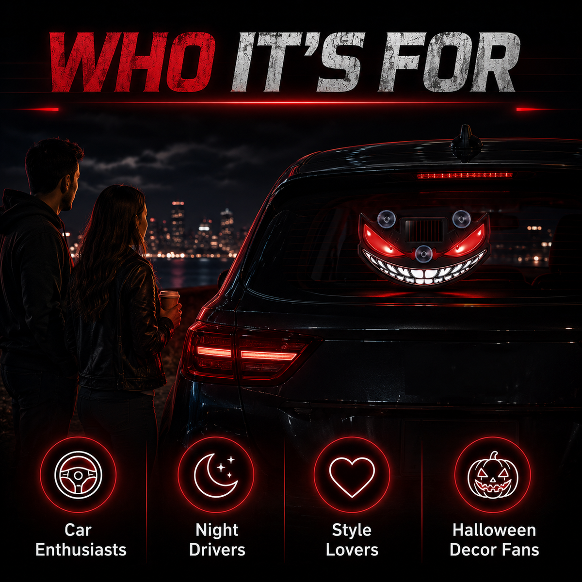 Demon's Eye – Solar LED Car Ambient Light with Dynamic Glow