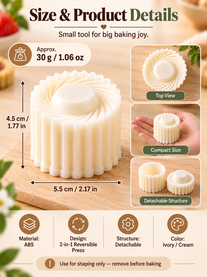 🥮 2-in-1 Double-Ended Pastry Mold – Scalloped & Spiral Dessert Press  Shopify