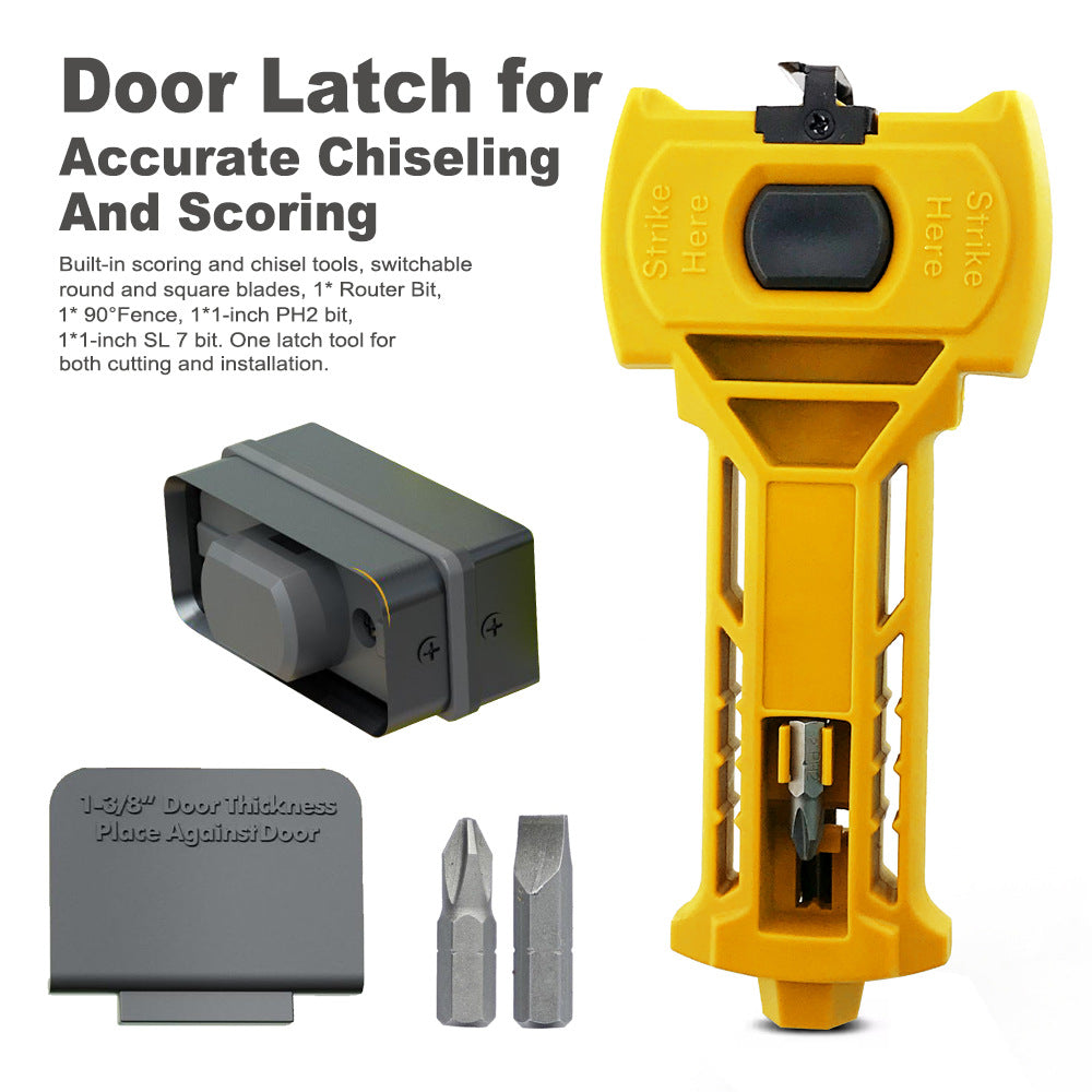 🔨 Door Latch Installation Kit – Precision Mortise Tool for Fast & Accurate Door Lock Installation, Fits Square & Round Deadbolts, 1-3/8" & 1-3/4" Doors