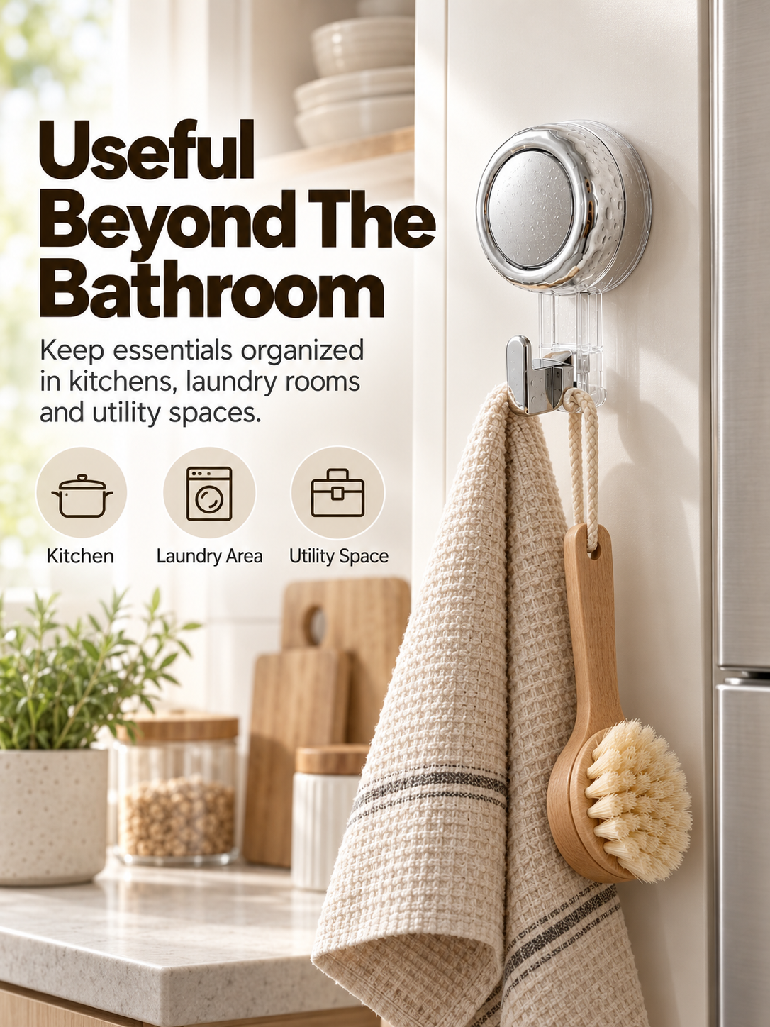 Suction Cup Hooks for Shower | Waterproof No Drill Wall Hooks