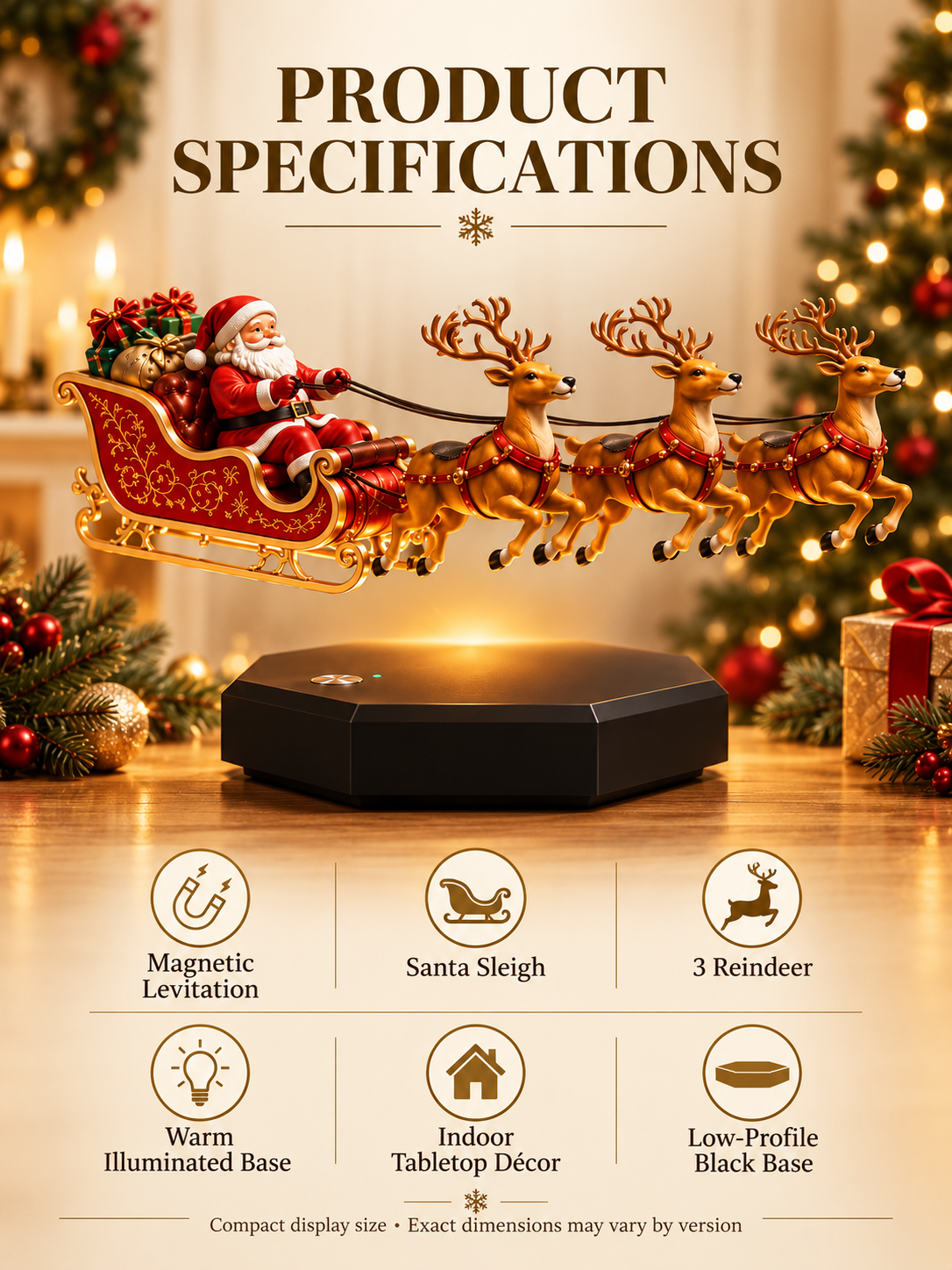 🎄Magnetic Levitation Santa Sleigh Christmas Display