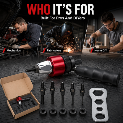 🔩Cordless Electric Rivet Gun Adapter Kit for Power Drill | Fits M3–M8 Rivets
