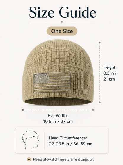 American Flag Embroidery Waffle Watch Cap
