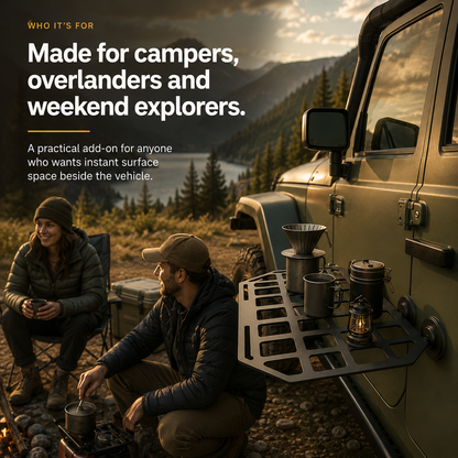 Rugged Magnetic Vehicle Table | Portable Camping Table with Mesh Surface
