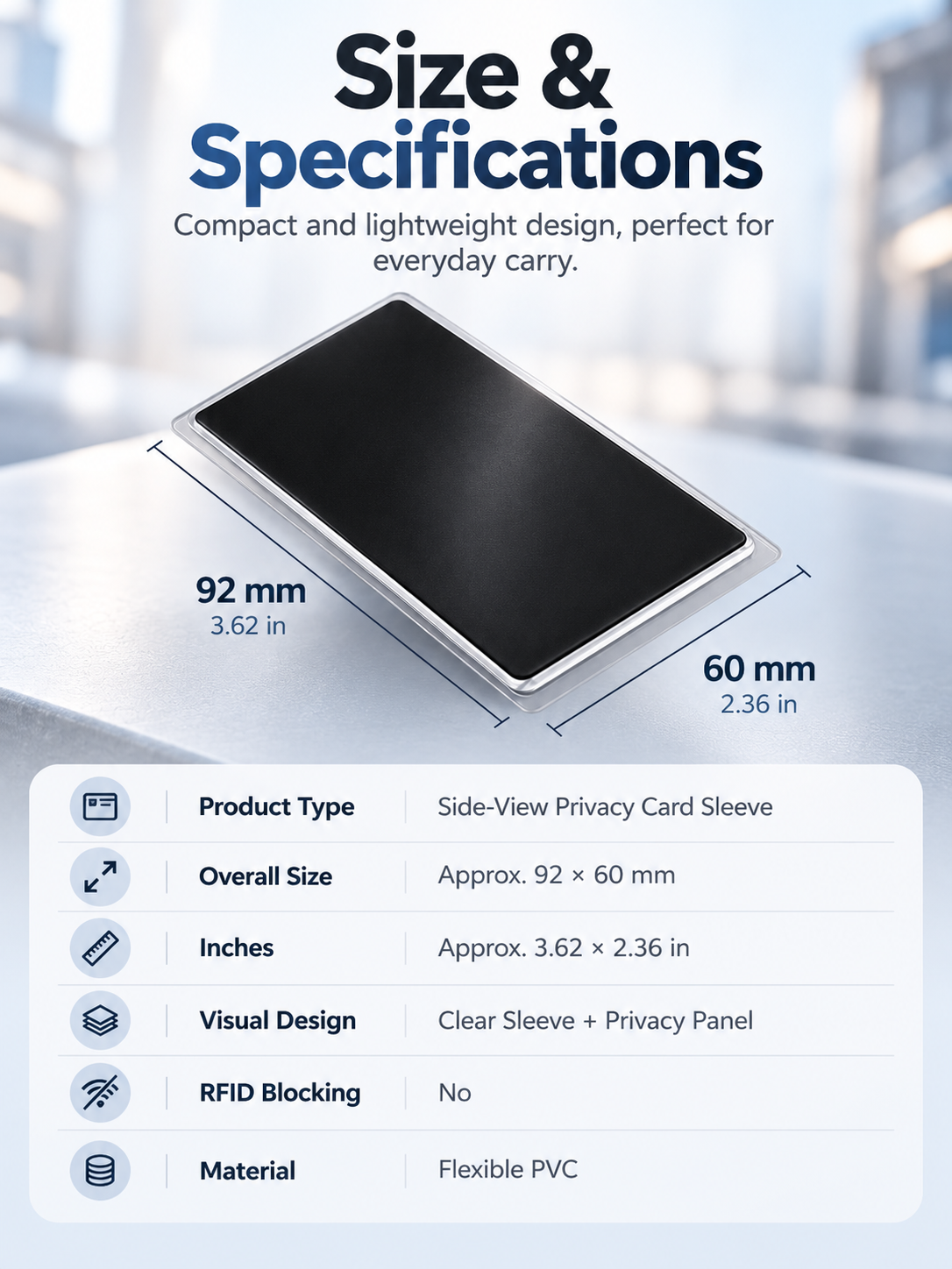 🛡️Side-View Privacy Card Sleeve - Protect your personal privacy