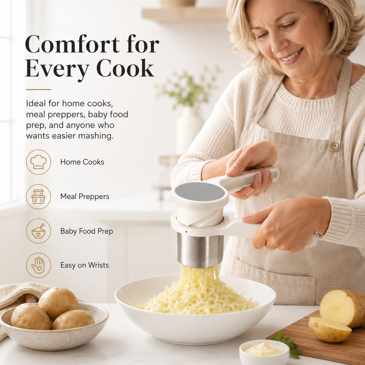 Potato Ricer Masher Ergonomic Twist