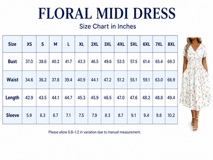 🥳2026 HOT SALE ✨Women's V-Neck Floral Print Dress with Twist Waist
