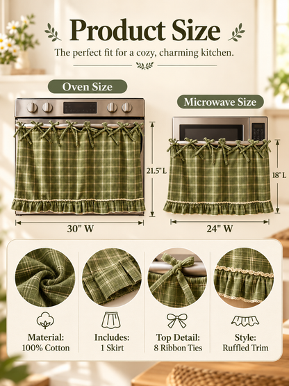 🧺 Handmade Oven Skirts | Farmhouse Kitchen Décor🔒 Heat-Resistant | 🎀 Effortless Install | ✨ Hide Clutter & Elevate Style