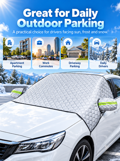 🚗 Magnetic Windshield Cover – All-Season Sun, Snow & Frost Protector for Cars, SUVs & Trucks