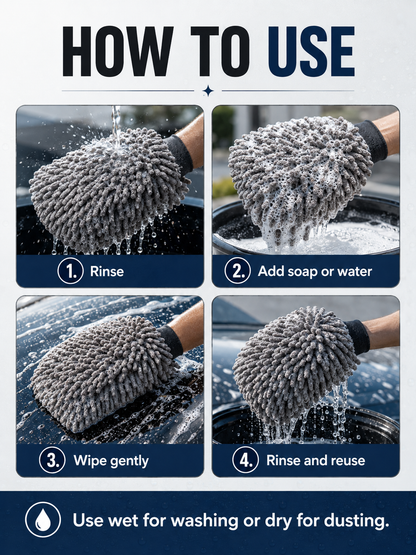 🫧 Premium Car Wash Mitt – More Suds, More Coverage, Easier Car Cleaning