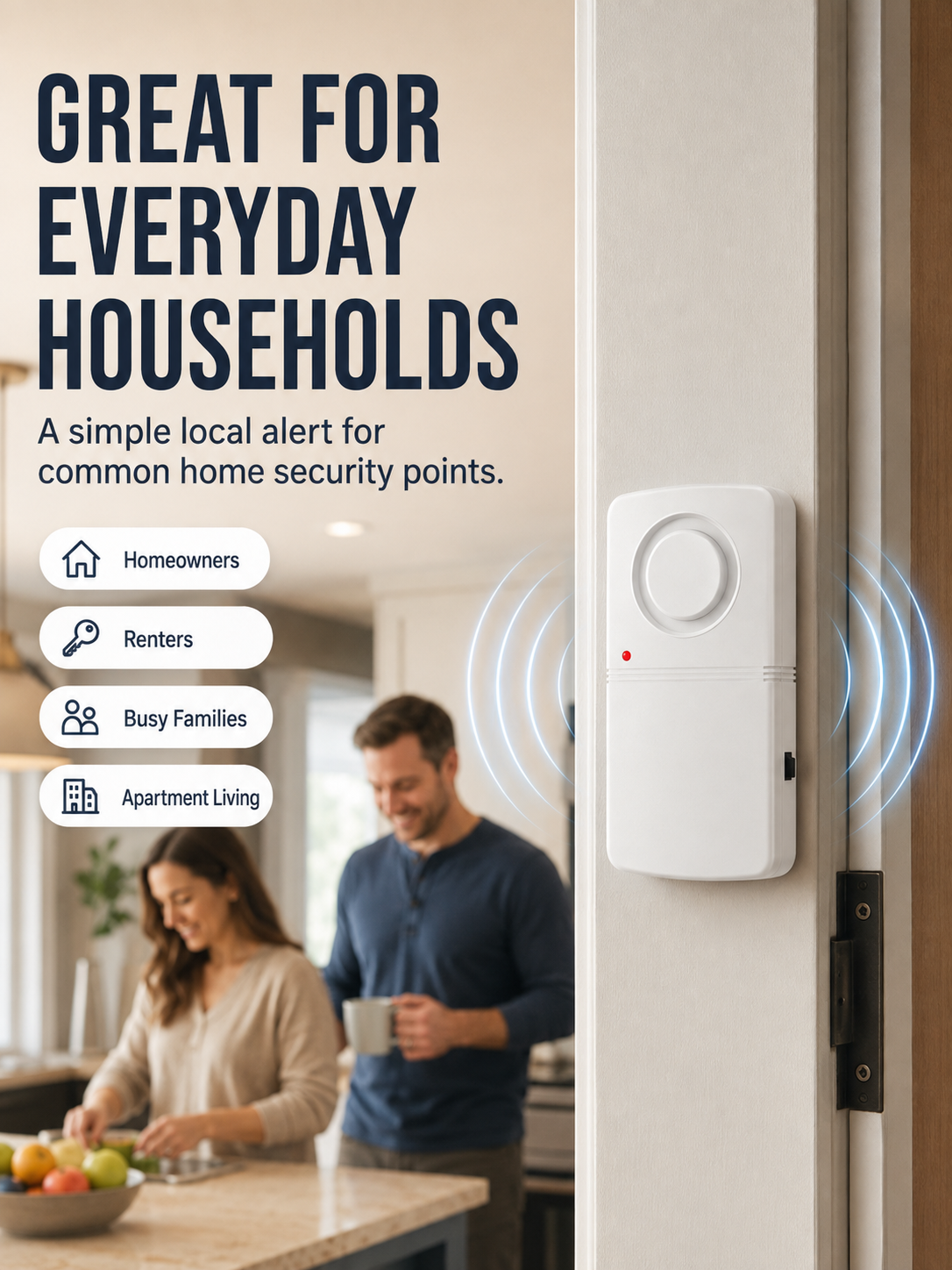 🚨 Wireless Door & Window Vibration Alarm – Smart Home Security Sensor