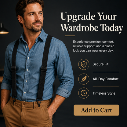 ⏰Men's X-Back Suspenders with Hook Clips