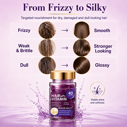 Hair Vitamin Capsules Infused with Violet Vitamins & Argan Oil for Color-Treated 💇‍♀️